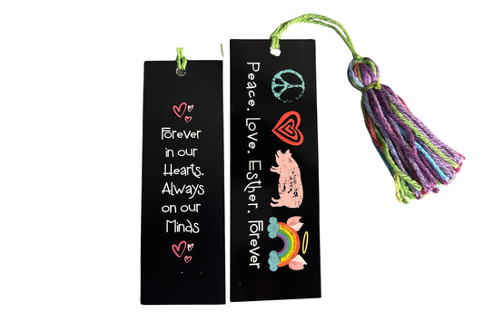 NEW-Peace.Love.Esther.Forever-Bookmark with Rainbow Tassel.