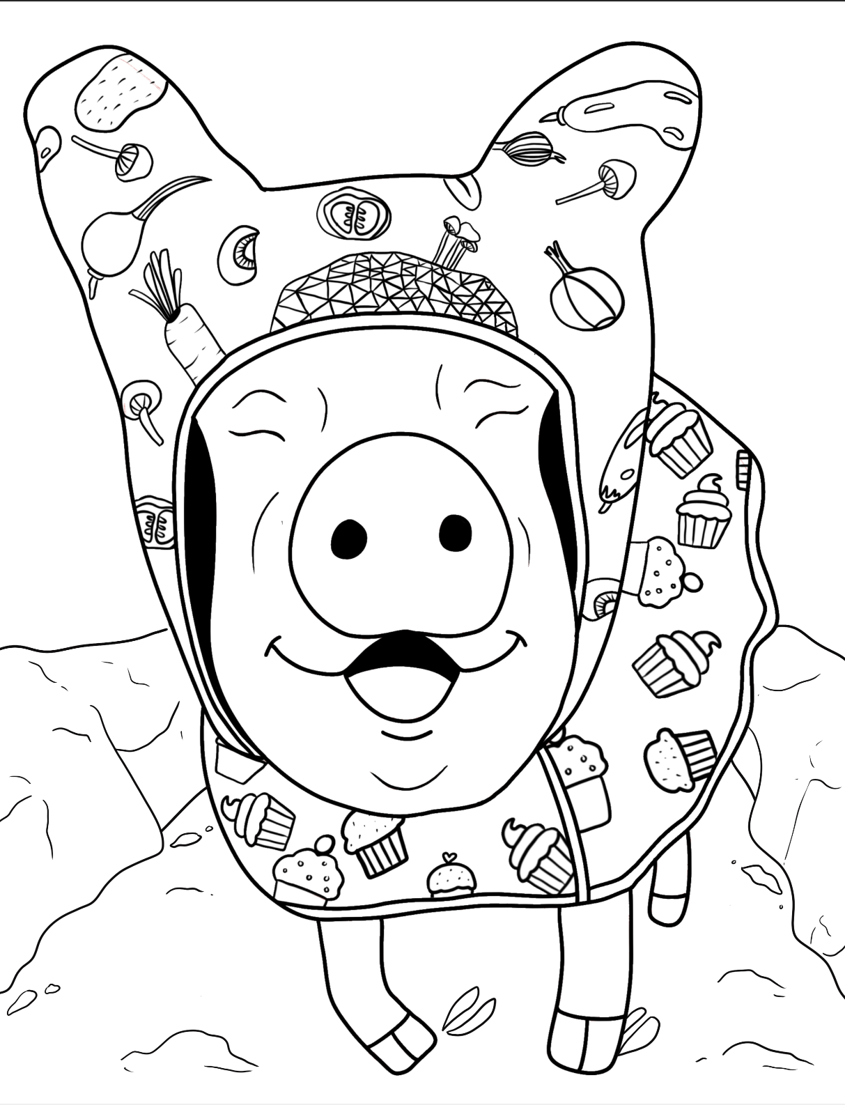 NEW- Esther The Wonder Pig- Colouring book/ With Rainbow Ornament
