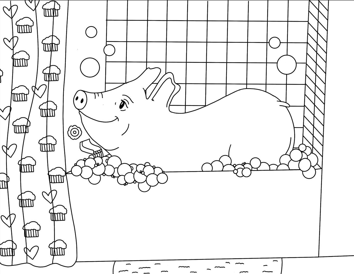 NEW- Esther The Wonder Pig- Colouring book/ With Rainbow Ornament