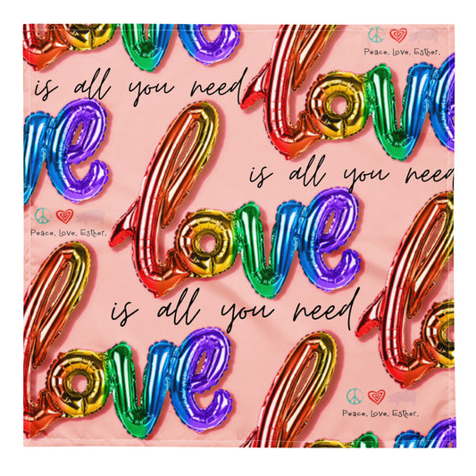 NEW- Love is All You Need - All-over print bandana