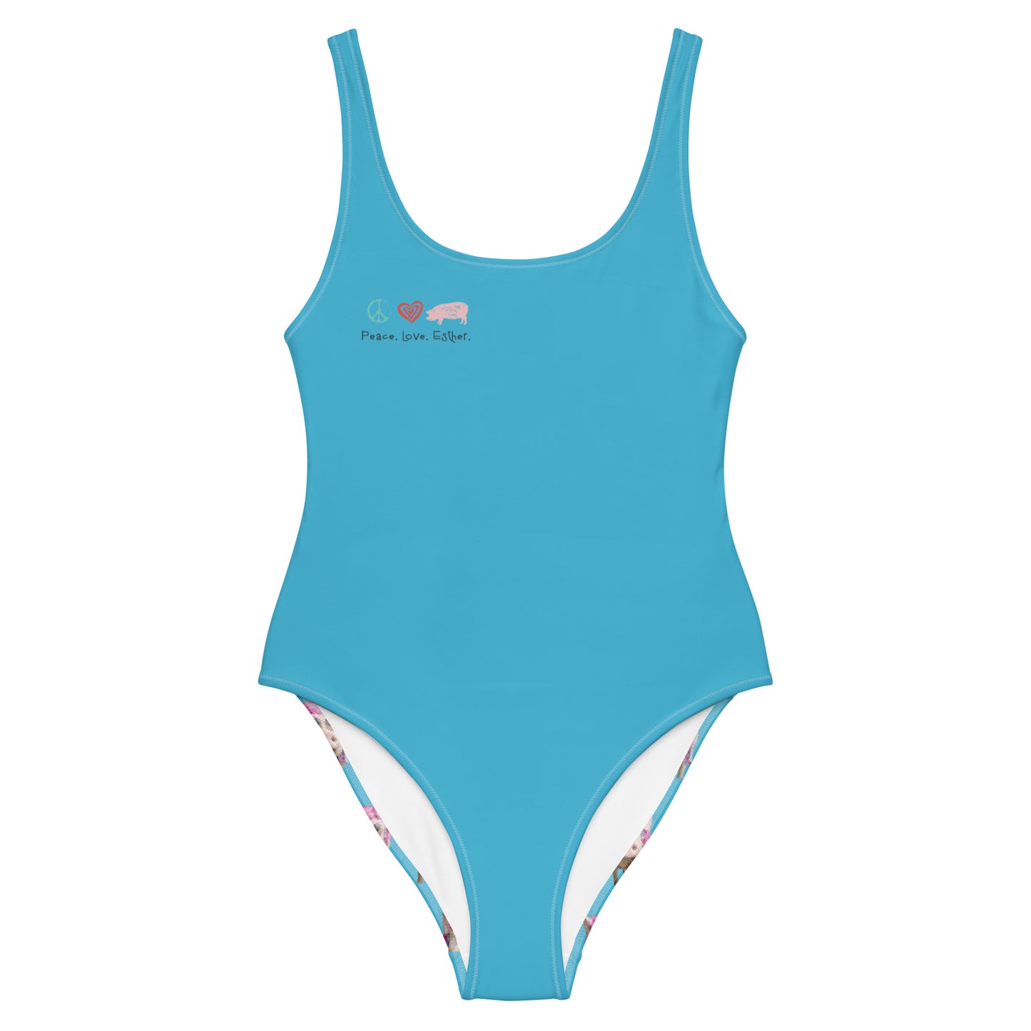 NEW -I Love you more than cupcakes -One-Piece -Adult -Swimsuit- Blue