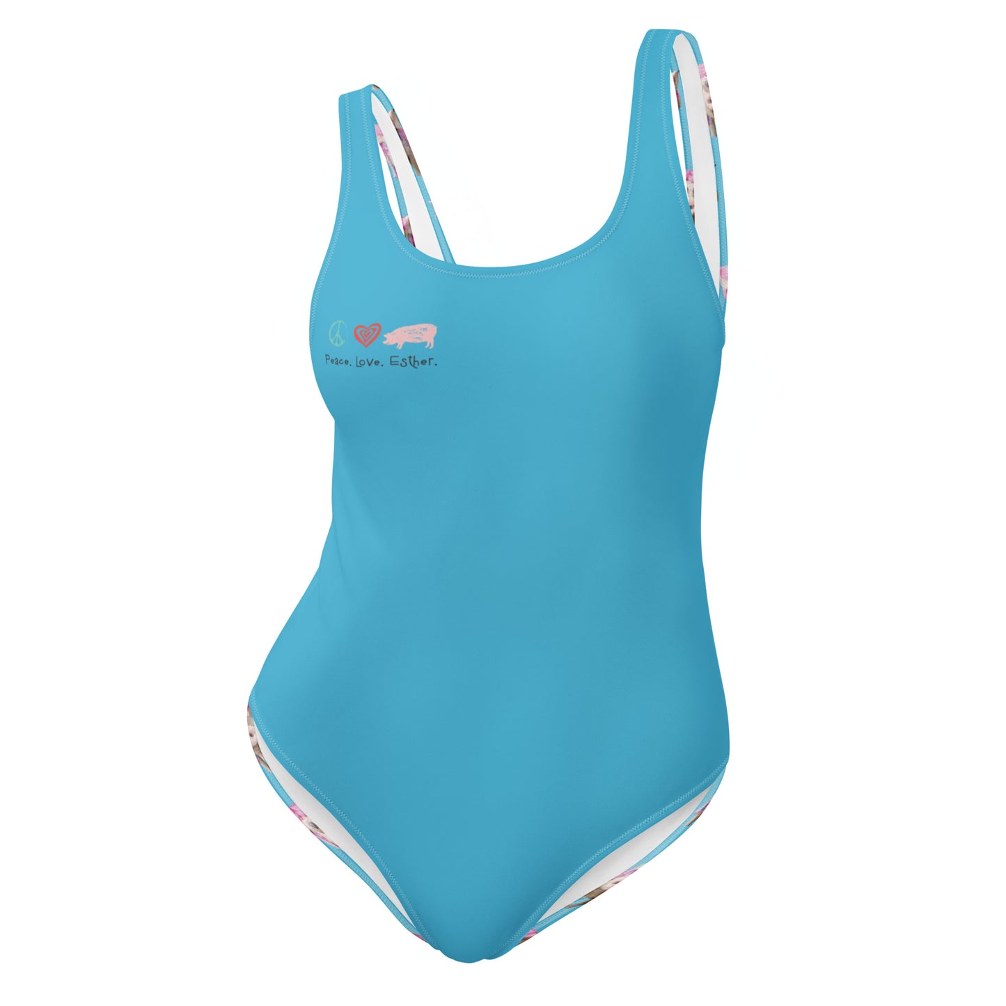 NEW -I Love you more than cupcakes -One-Piece -Adult -Swimsuit- Blue