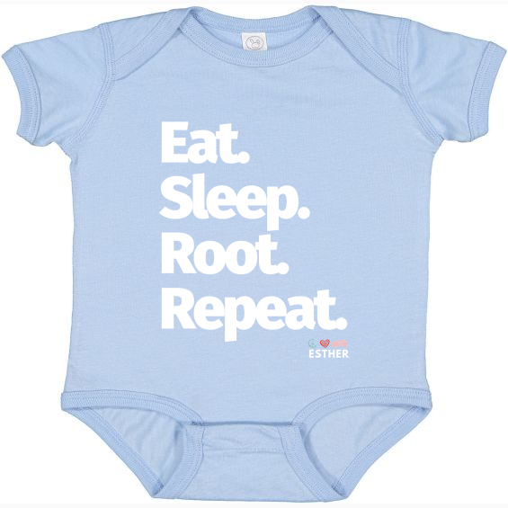 Eat. Sleep. Root. Repeat -Infants Fine Jersey Baby Bodysuit
