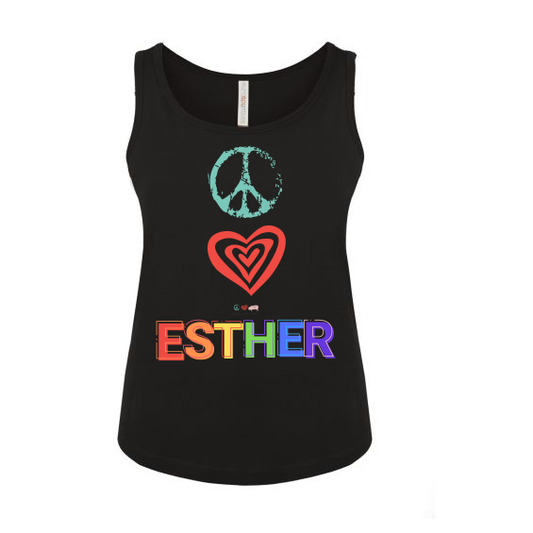Peace Love Rainbow Esther  -Ladies Style- PRIDE Tank 80004L
