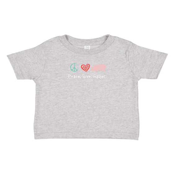 Peace. Love. Esther -Infants Fine Jersey Toddler -Youth T-Shirt