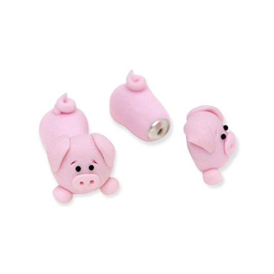 3D Pink Snap Earrings
